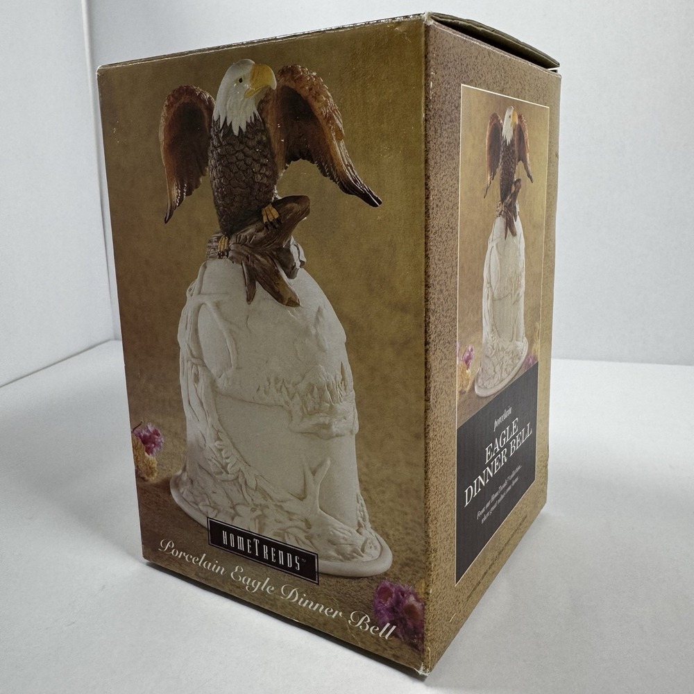 Vintage Porcelain Bald Eagle Collectable Dinner Bell New In Box